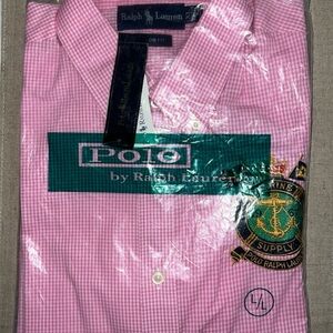 Polo by Ralph Lauren Pink Checkered Men's Long Sleeve Shirt
